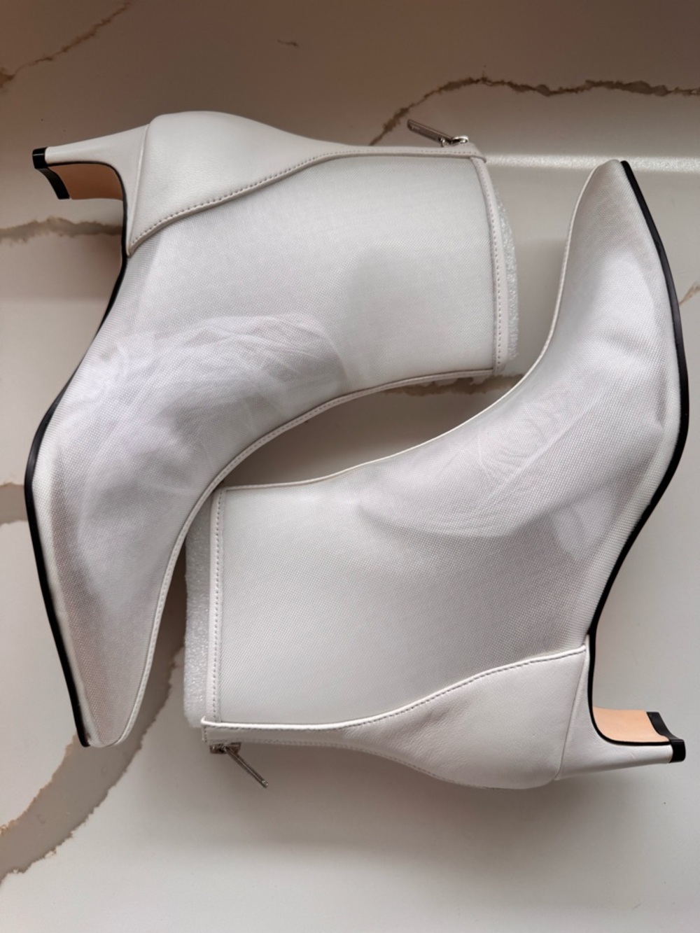 ✨ NIB Steve Madden Delvie White Mesh Pointed Toe Booties 7.5